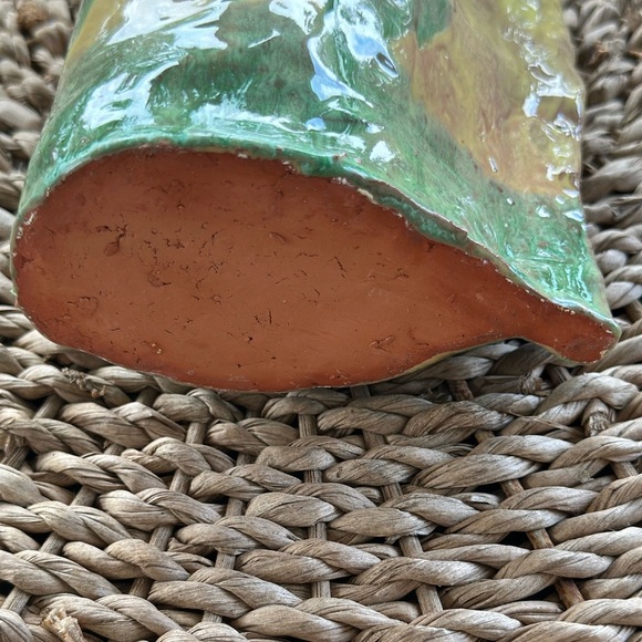 Handcrafted Ceramic Vase - Yellow and Green - Picture 6 of 6